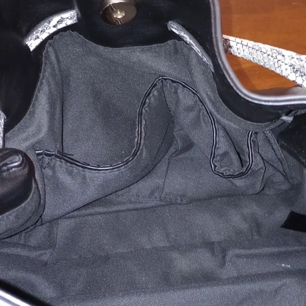 Badgley Mischka Vegan Black with Snake Trim Purse - No Cross Body Strap